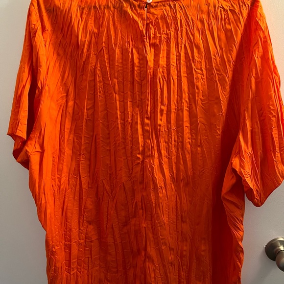 Orange Crinkle Material Shirt - Picture 4 of 4